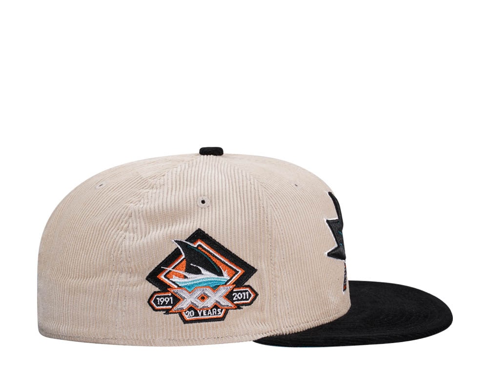 Mitchell & Ness San Jose Sharks 20th Anniversary Two Tone Cord Edition Dynasty Fitted Cap
