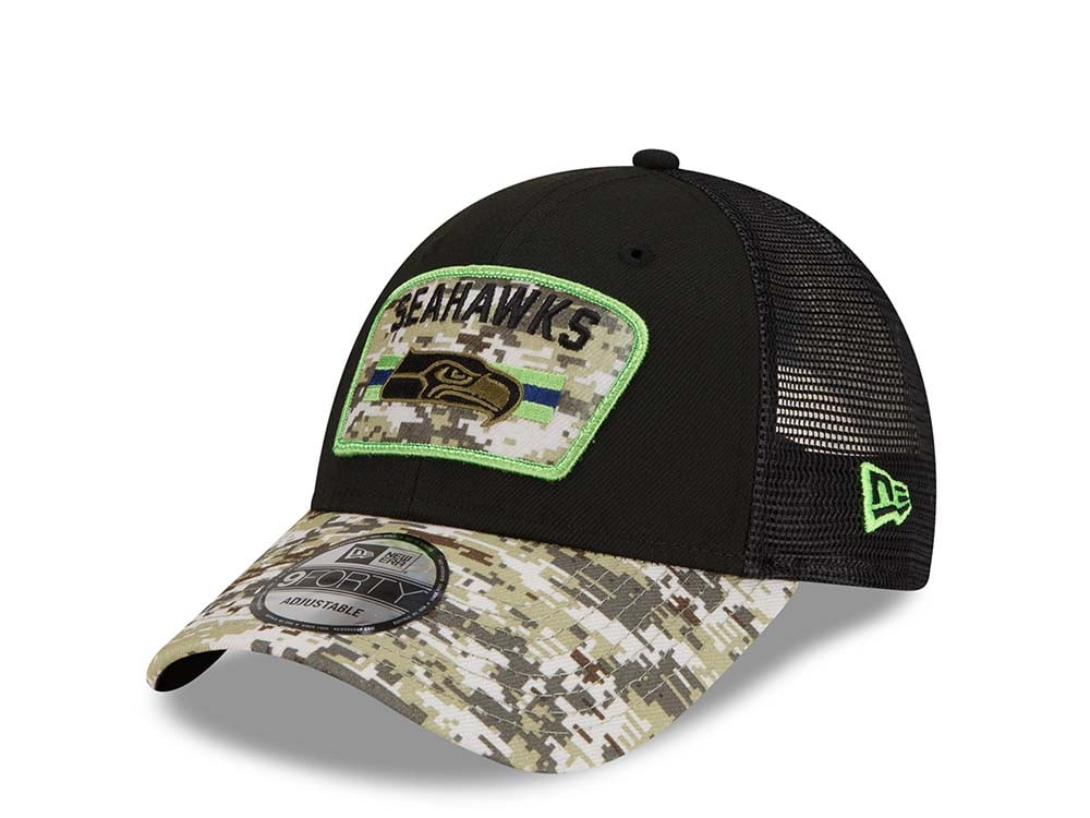 New Era Seattle Seahawks Salute to Service 21 9Forty Trucker Snapback Cap