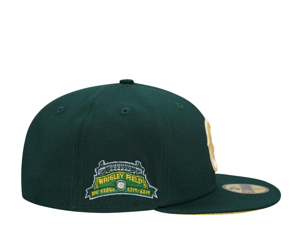 New Era Chicago Cubs 100th Years Wrigley Field Dark Green Citrus Edition 59Fifty Fitted Cap