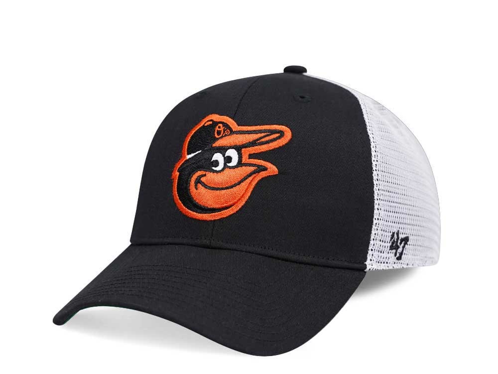 47Brand Baltimore Orioles Black Branson MVP Trucker Snapback Cap