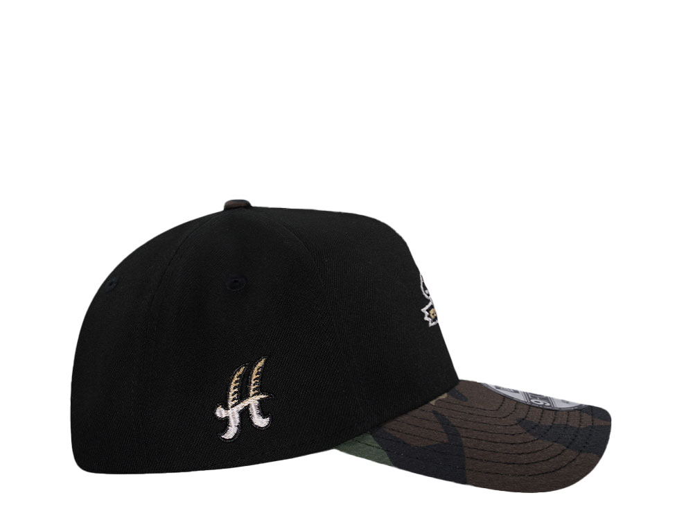 New Era Hartford Yard Goats Black Camo Two Tone Edition 9Forty A Frame Snapback Cap