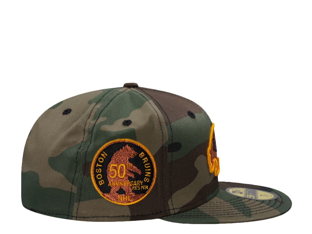New Era Boston Bruins 50th Anniversary Woodland Camouflage Edition 59Fifty Fitted Cap