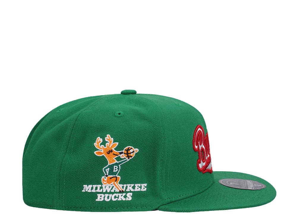 Mitchell & Ness Milwaukee Bucks Logo History Hardwood Classic Dynasty Fitted Cap
