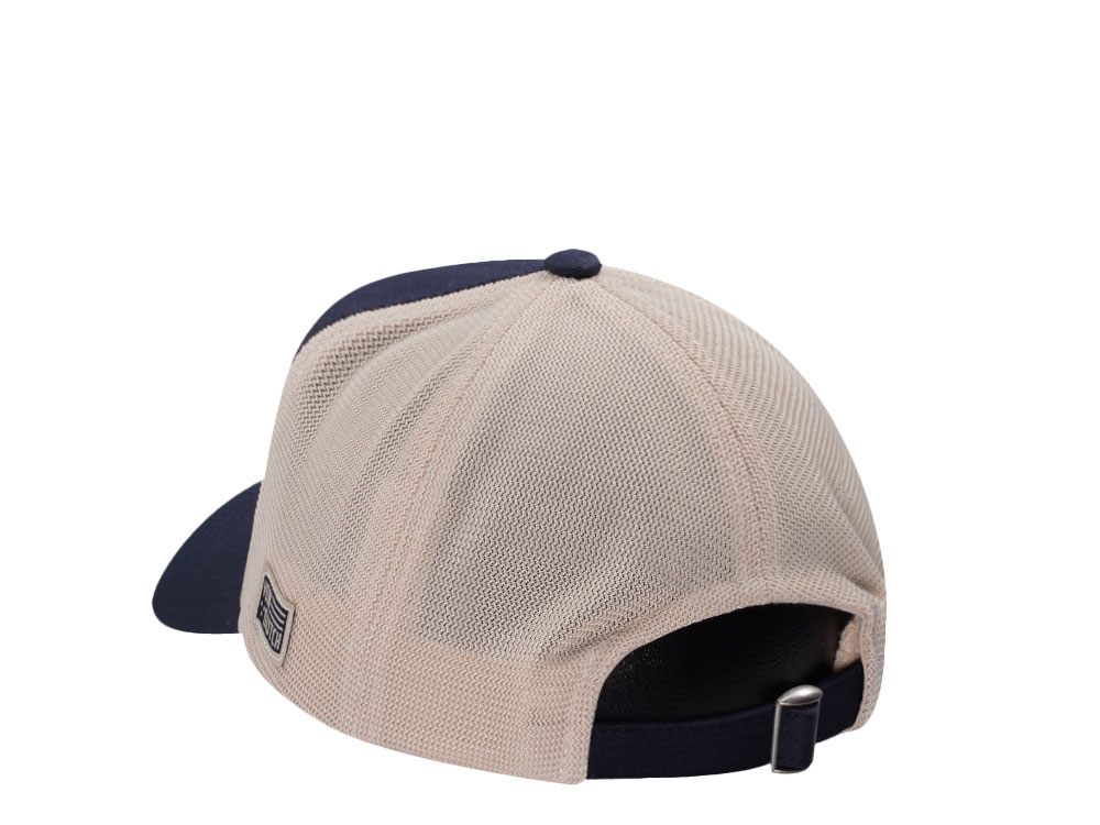 Von Dutch Embroidery Oval Patch Navy Trucker Strapback Cap