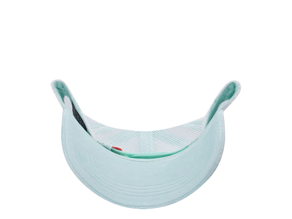 Von Dutch Oval Patch Light Teal Velour Edition Trucker Snapback Cap