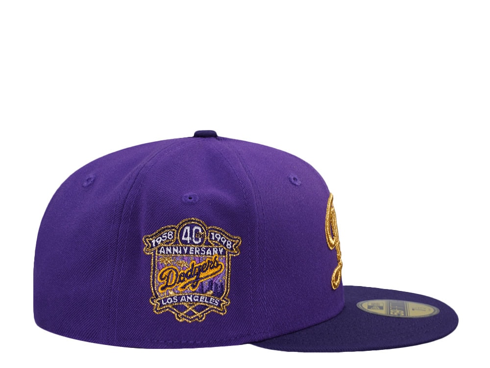 New Era Los Angeles Dodgers 40th Anniversary Purple Two Tone Edition 59Fifty Fitted Cap