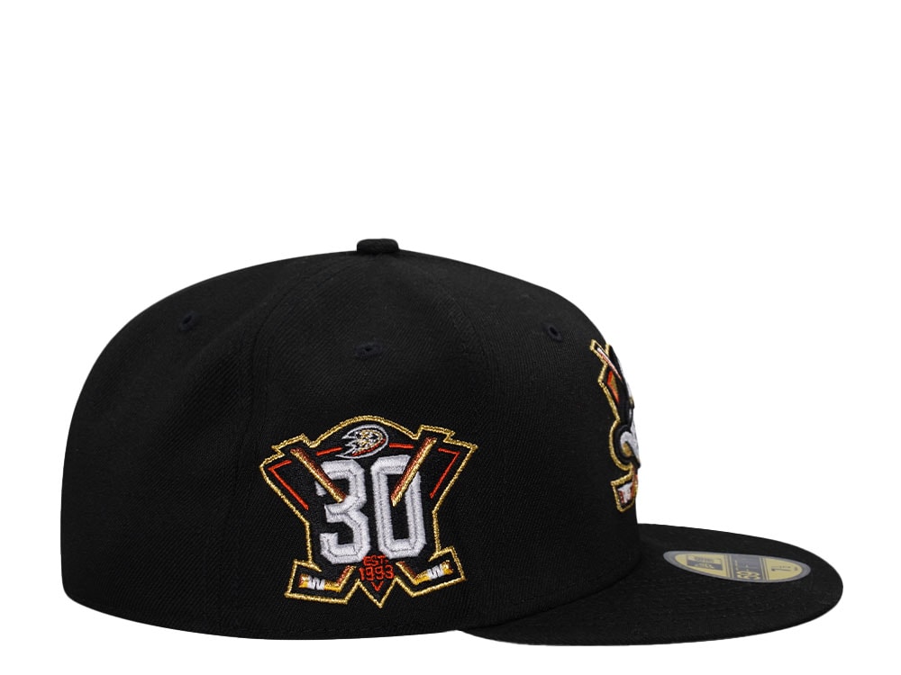 New Era Anaheim Ducks 30th Anniversary Black Metallic Edition 59Fifty Fitted Cap