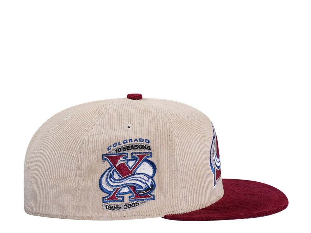 Mitchell & Ness Colorado Avalanche 10 Seasons Two Tone Cord Edition Dynasty Fitted Cap