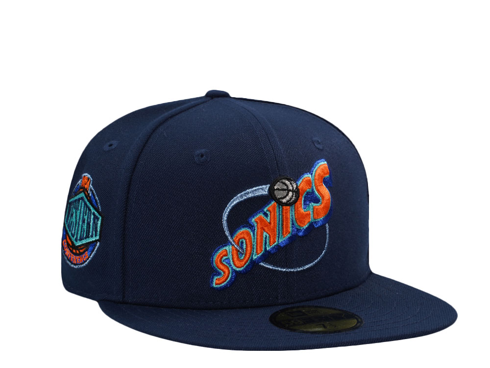 New Era Seattle Supersonics NBA Western Conference Navy Prime Edition 59Fifty Fitted Cap