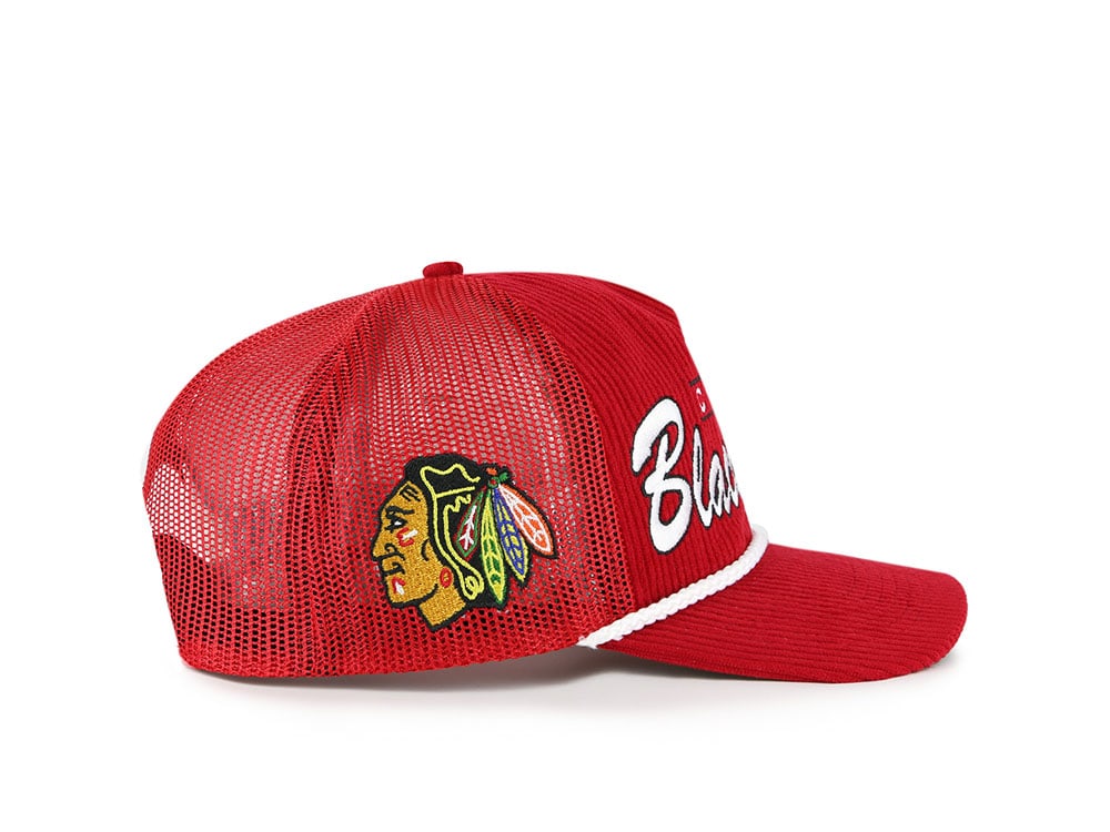 47Brand Chicago Blackhawks Red Double Header Edition Trucker Hitch Snapback Cap