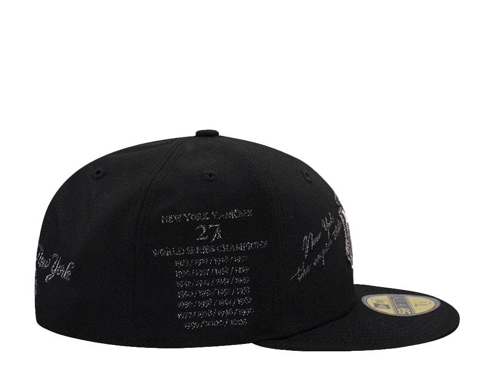 New Era New York Yankees 27x World Champions Metallic Pewter Black Prime Edition 59Fifty Fitted Cap