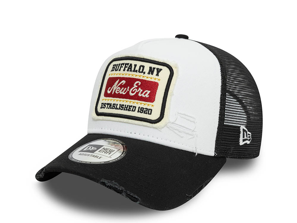 New Era Distressed Patch Two Tone 9Forty A Frame Trucker Snapback Cap
