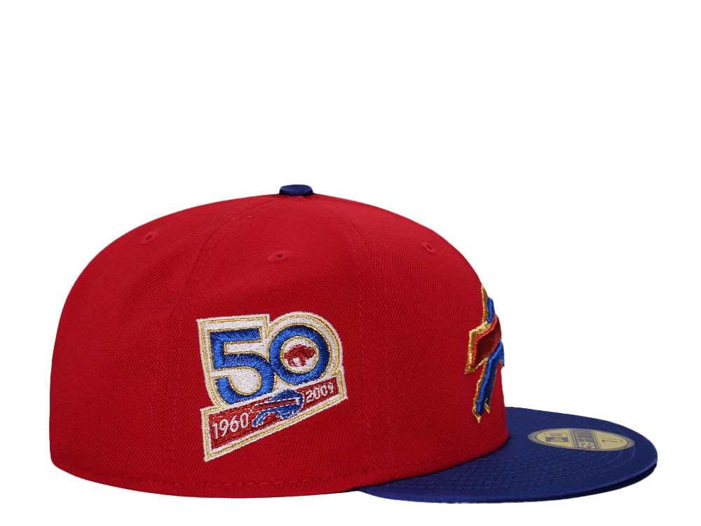 New Era Buffalo Bills 50th Anniversary Satin Brim Two Tone Edition 59Fifty Fitted Cap