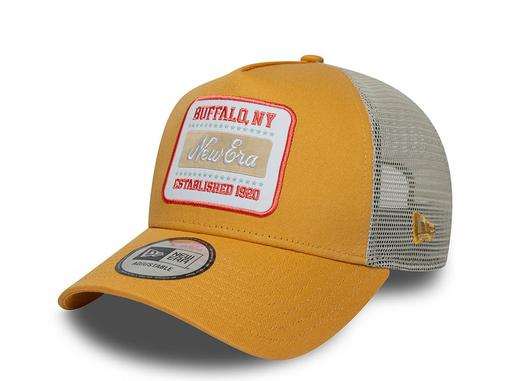 New Era Patch Golden Yellow 9Forty A Frame Trucker Snapback Cap