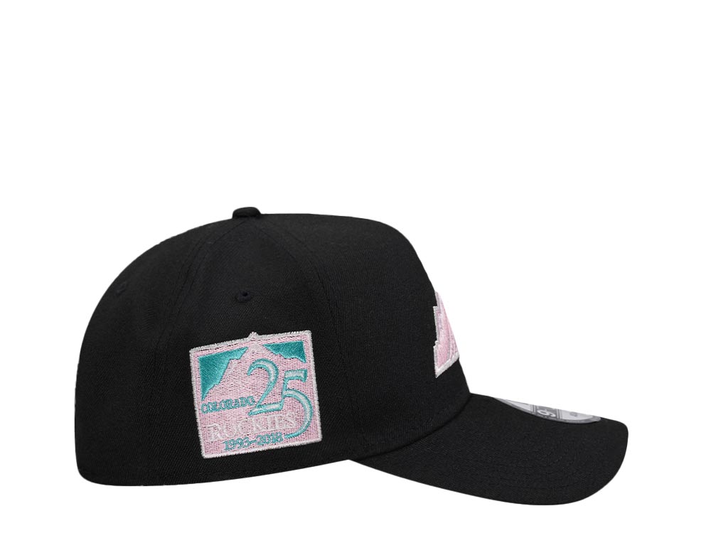 New Era Colorado Rockies 25th Anniversary Black Pink A Frame 9 Forty Snapback Cap