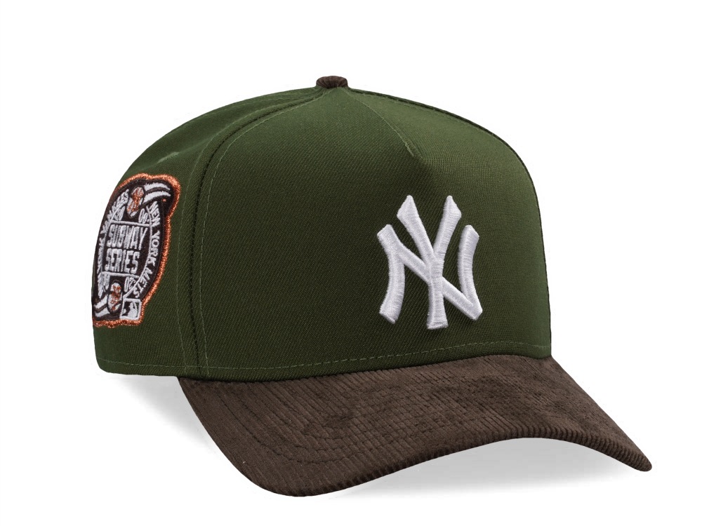 New Era New York Yankees World Series 2000 Rifle Green Walnut Corduroy Two Tone Edition 9Forty A Frame Snapback Cap