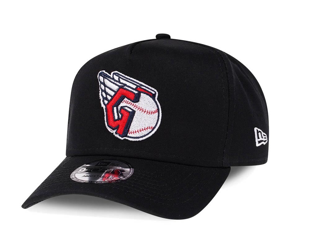 New Era Cleveland Guardians Black 9Forty A Frame Snapback Cap