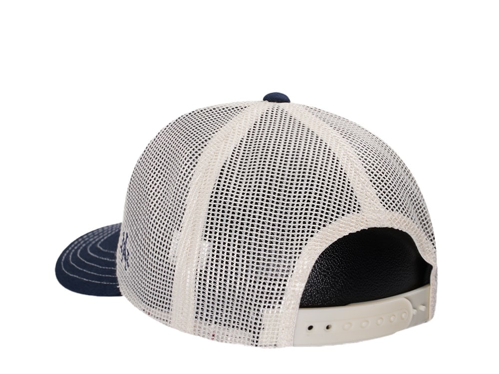 American Needle Mack Truck Twill Valin Patch Ivory Navy Trucker Snapback Cap