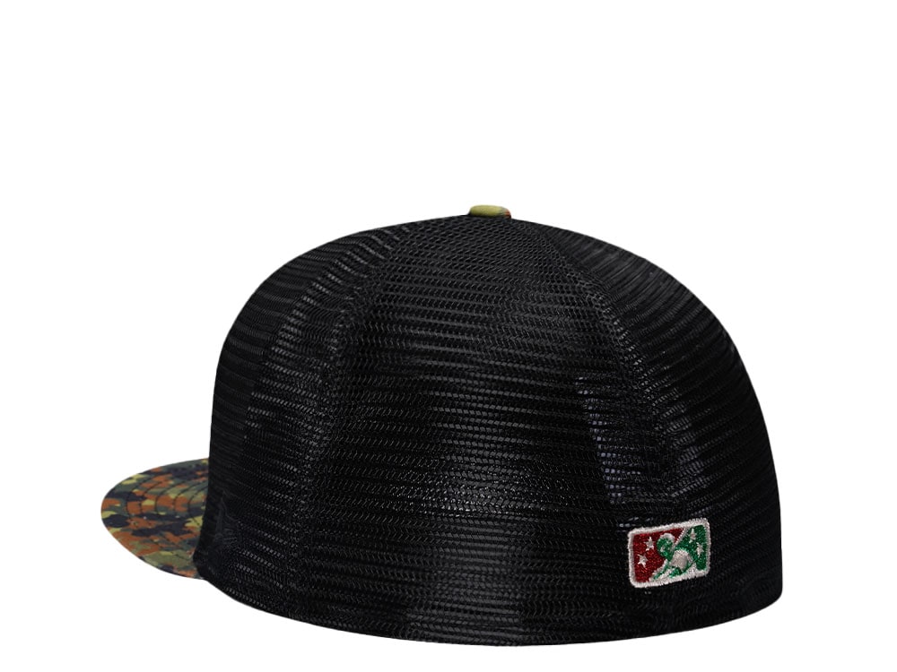 New Era Buffalo Bisons 25th Anniversary Flecktarn Copper Trucker Edition 59Fifty Fitted Cap