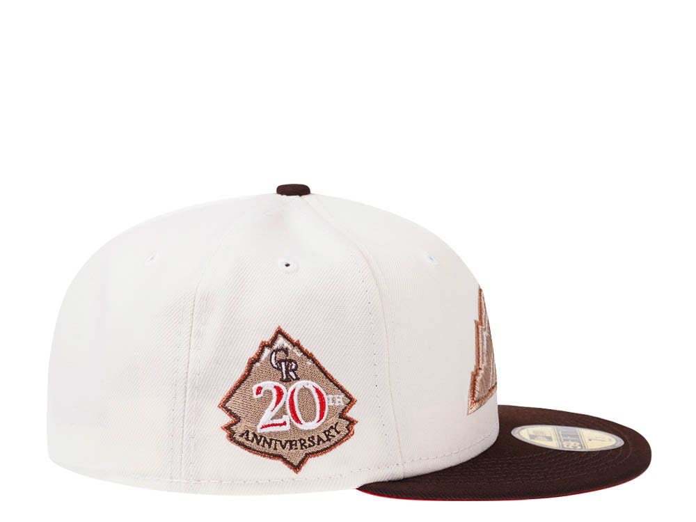 New Era Colorado Rockies 20th Anniversary Cream Red Two Tone Edition 59Fifty Fitted Cap