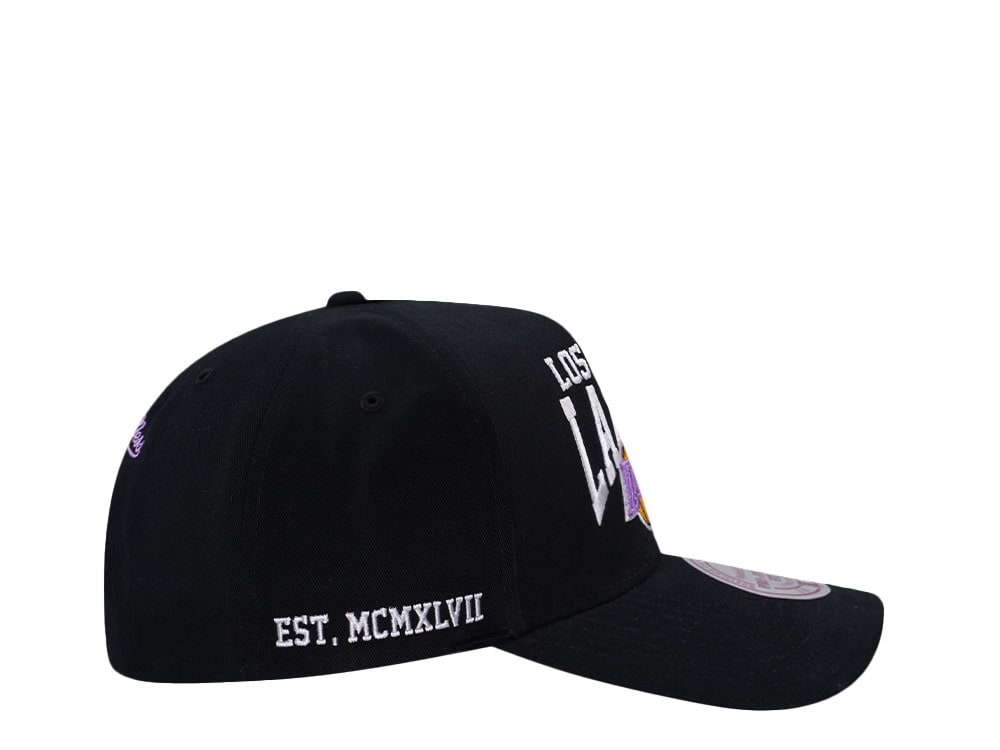 Mitchell & Ness Los Angeles Lakers Black Pro Pinch Fit Snapback Cap
