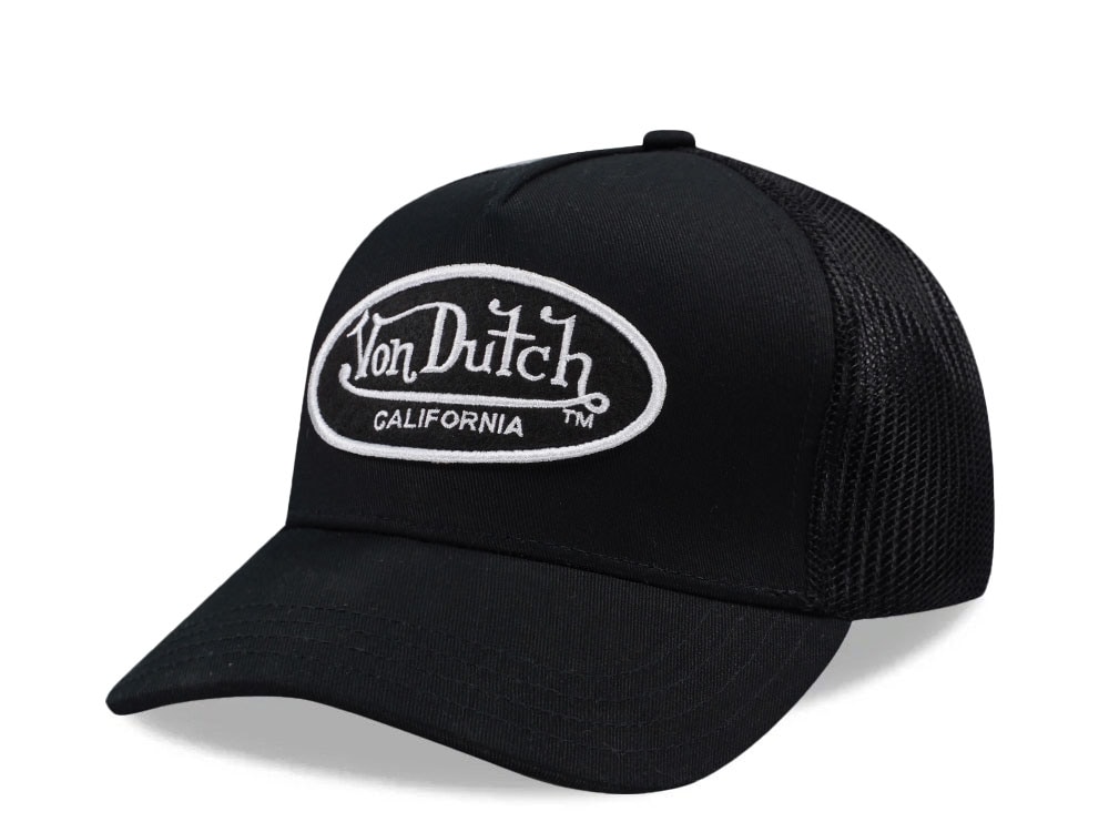 Von Dutch Oval Patch Black Trucker Snapback Cap