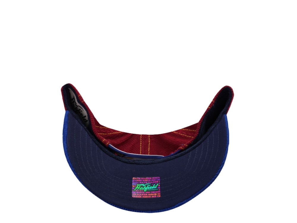 Hatfield American Racer Corduroy White Blue Snapback Cap