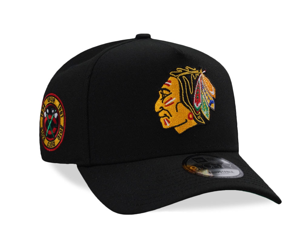 New Era Chicago Blackhawks Stanley Cup Champions Black Prime Edition 9Forty A Frame Snapback Cap