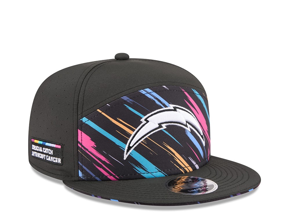 New Era Los Angeles Chargers Crucial Catch 2026 Black Edition 9Fifty Split Panel Snapback Cap