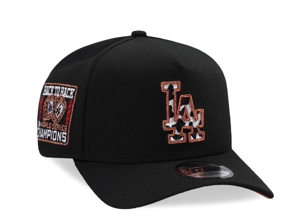 New Era Los Angeles Dodgers Back To Back Champions Cow Black Prime Edition 9Forty A Frame Snapback Cap