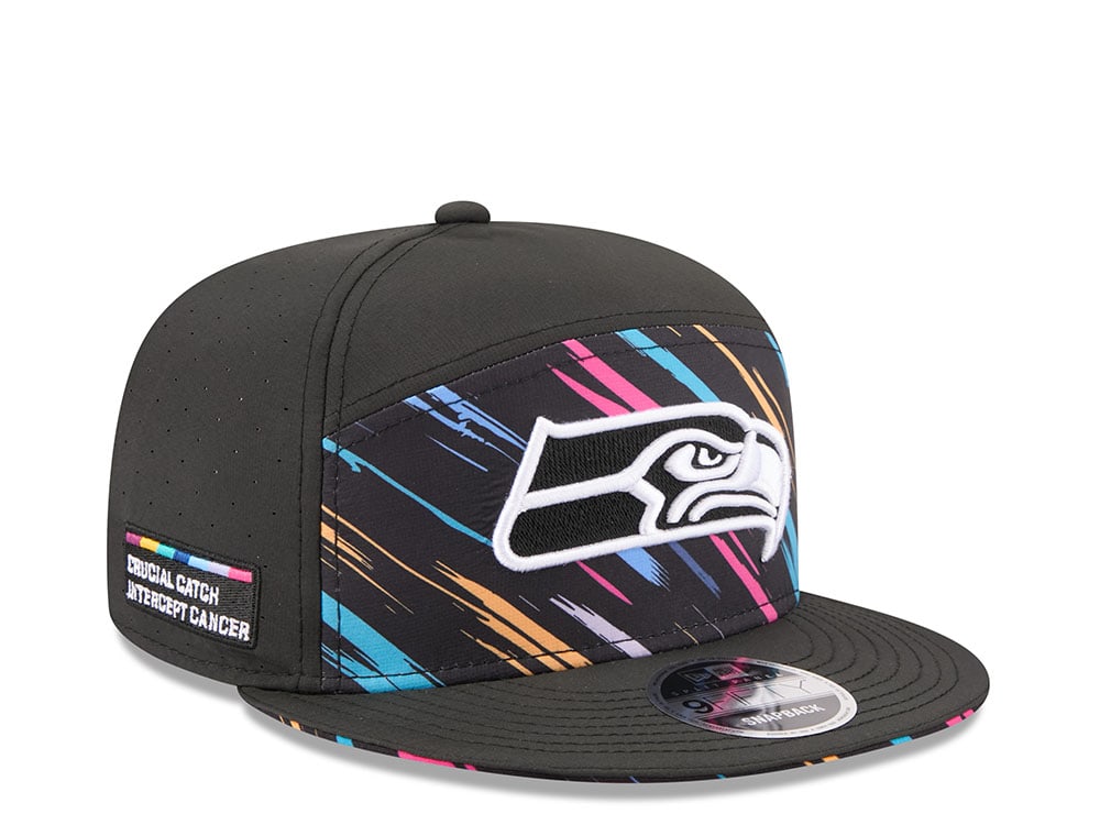 New Era Seattle Seahawks Crucial Catch 2026 Black Edition 9Fifty Split Panel Snapback Cap