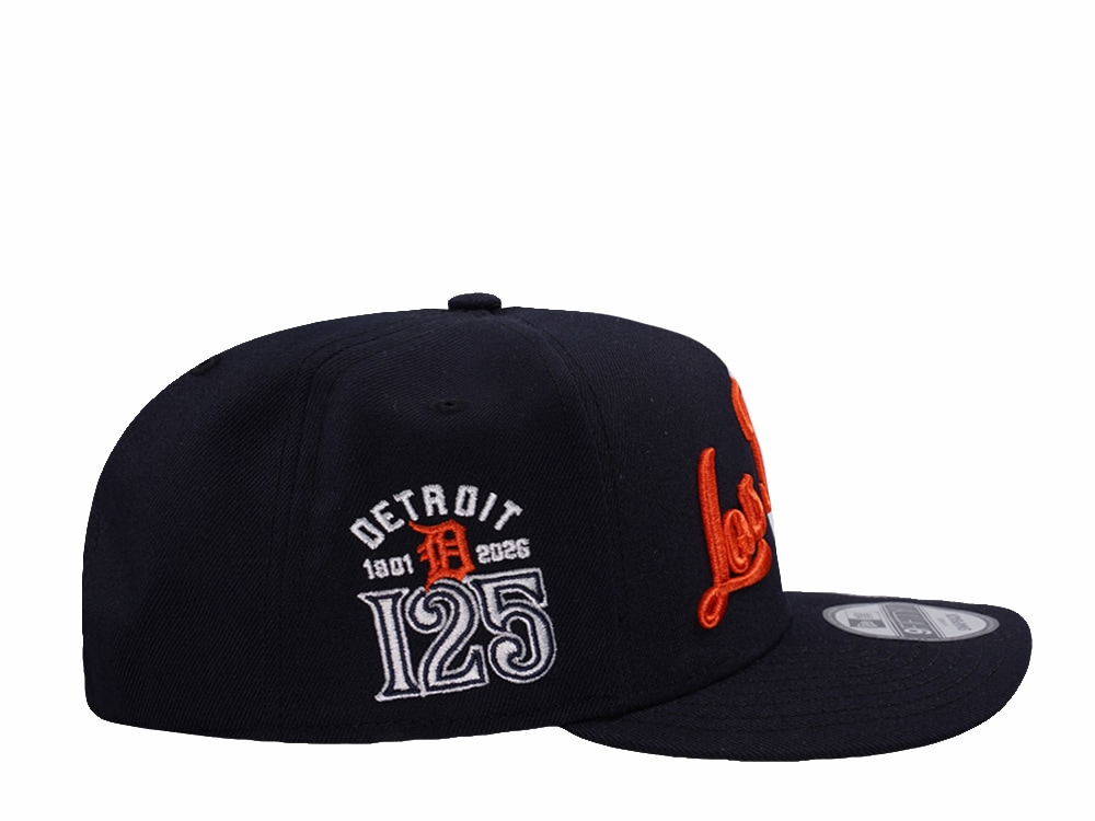 New Era Detroit Tigers 125th Anniversary Script Navy Prime Edition 9Fifty A Frame Snapback Cap