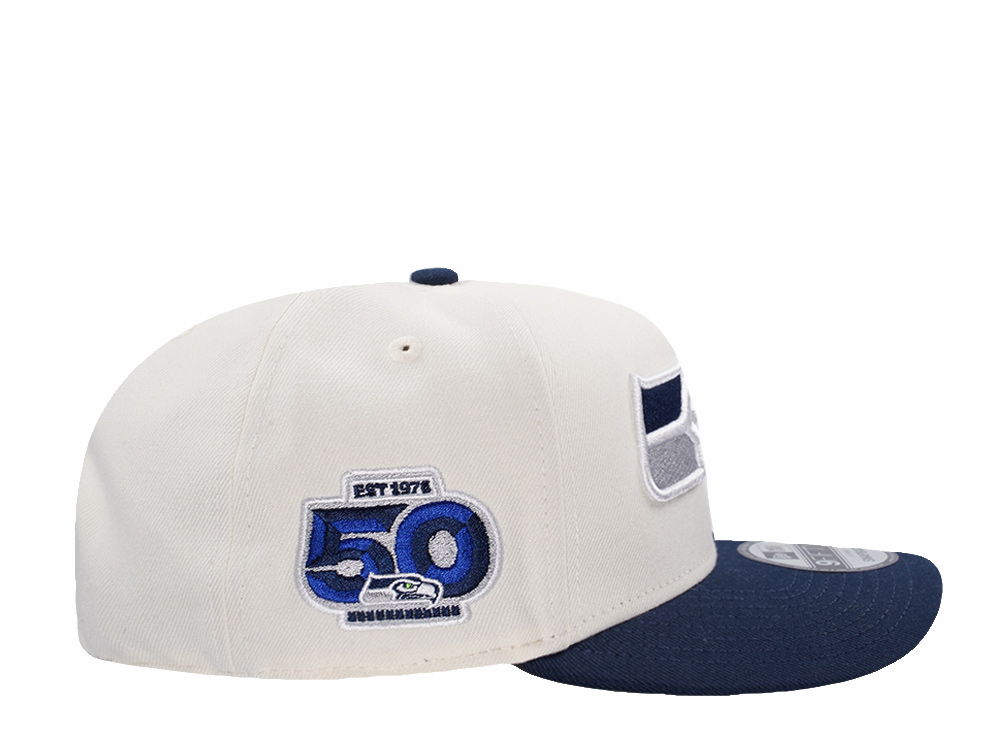 New Era Seattle Seahawks 50th Anniversary Chrome Two Tone Edition 9Fifty A Frame Snapback Cap