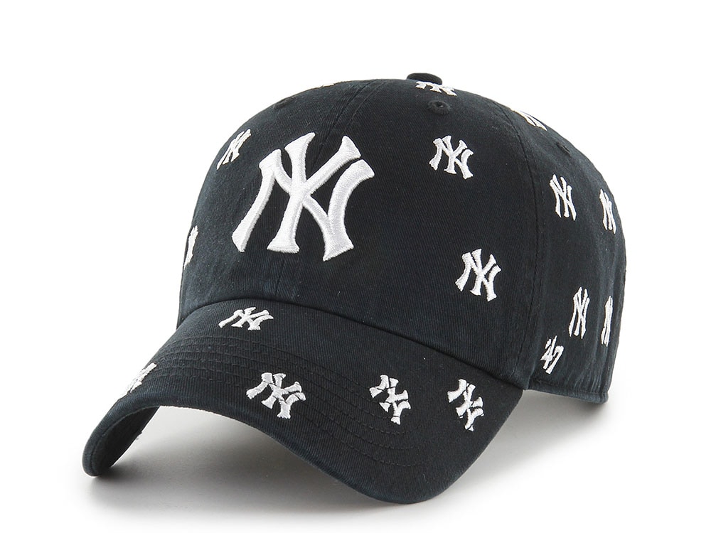 47Brand New York Yankees Black Confetti Edition Clean Up Strapback Cap