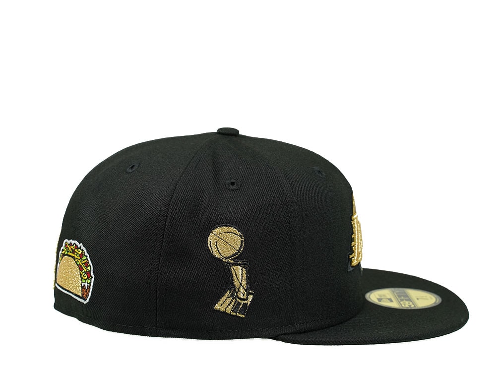 New Era Los Angeles Lakers Black and Gold Icons Edition 59Fifty Fitted Cap