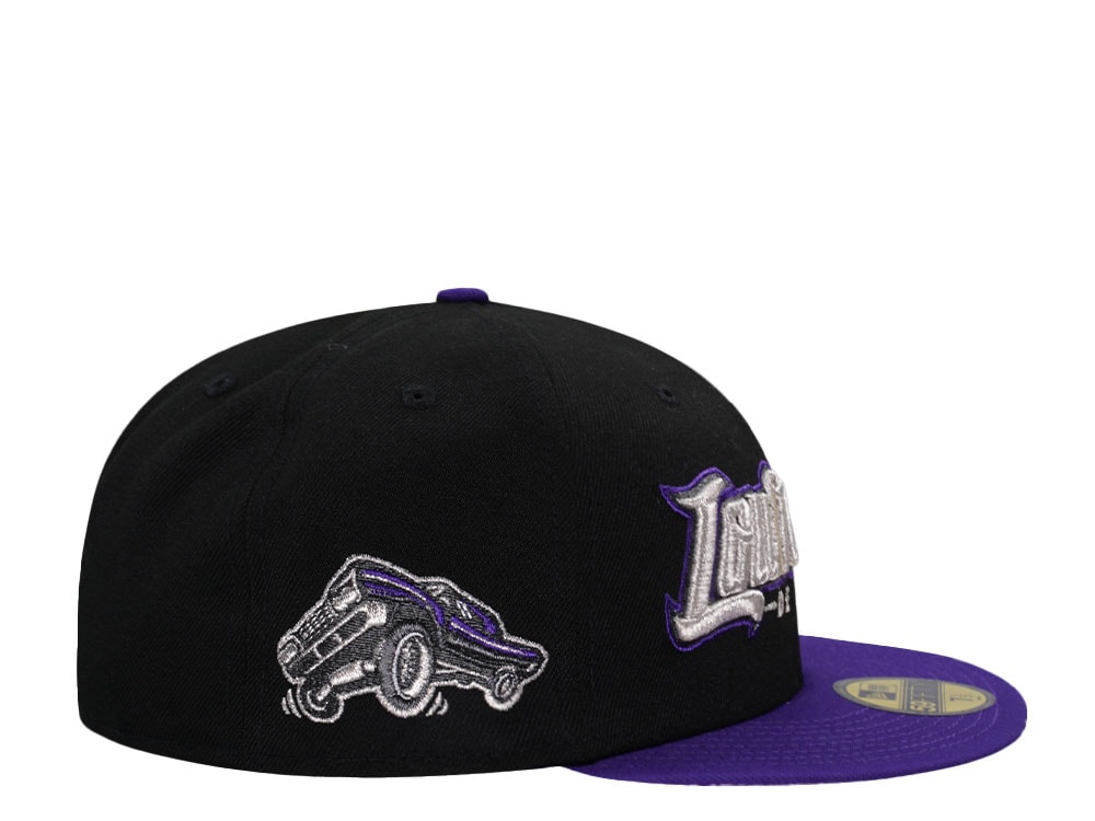 New Era Fresno Grizzlies Lowriders Black Purple Two Tone Edition 59Fifty Fitted Cap