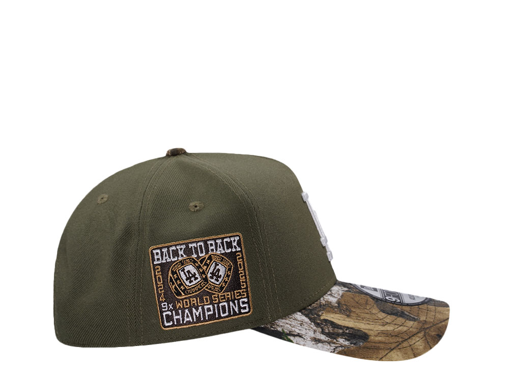 New Era Los Angeles Dodgers Back To Back World Series Champions Olive Edition 9Forty A Frame Snapback Cap