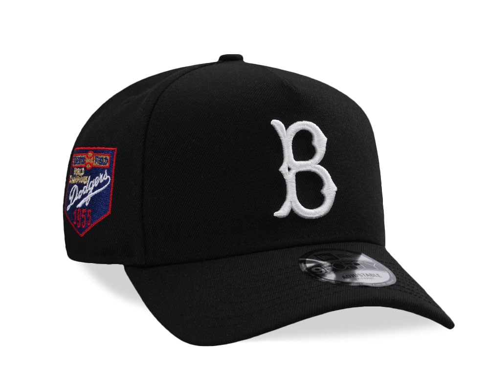 New Era Brooklyn Dodgers World Champions 1955 Black Prime Edition 9Forty A Frame Snapback Cap