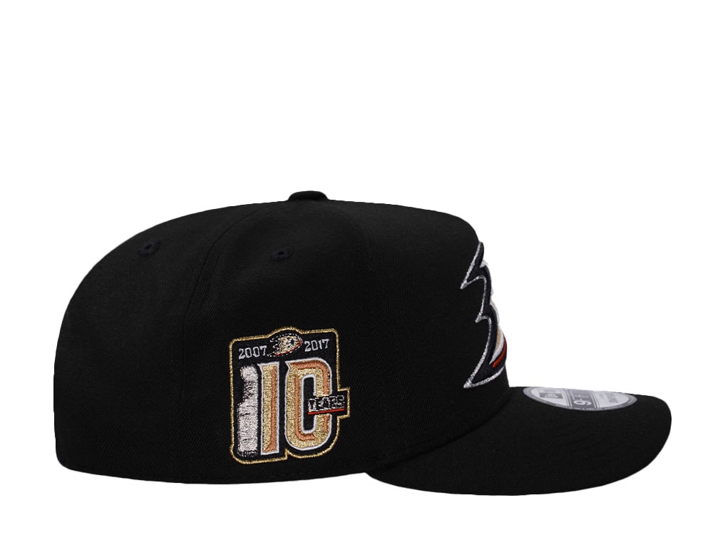 New Era Anaheim Ducks 10th Anniversary Black Prime Edition 9Fifty A Frame Snapback Cap