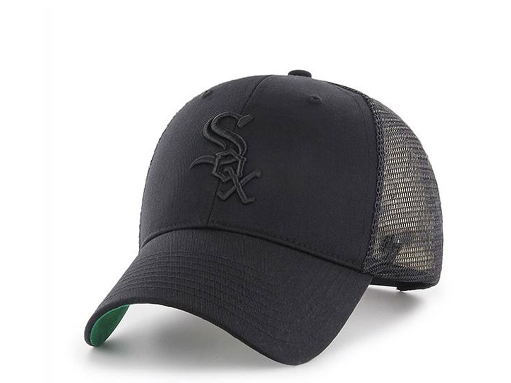 47Brand Chicago White Sox Black on Black Classic Trucker Snapback Cap