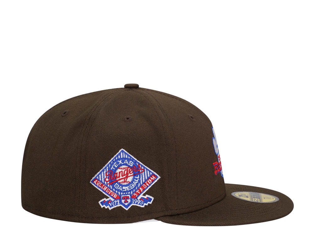 New Era Texas Rangers Arlington Stadium Chocolate Throwback Edition 59Fifty Fitted Cap