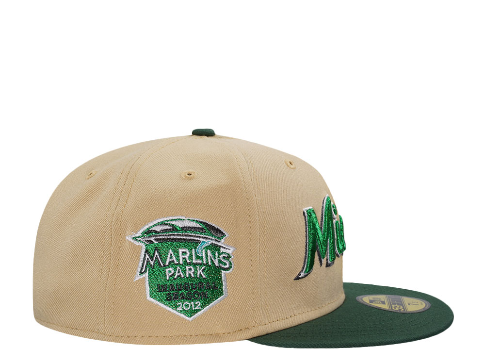 New Era Miami Marlins Stadium Patch Vegas Two Tone Metallic Edition 59Fifty Fitted Cap