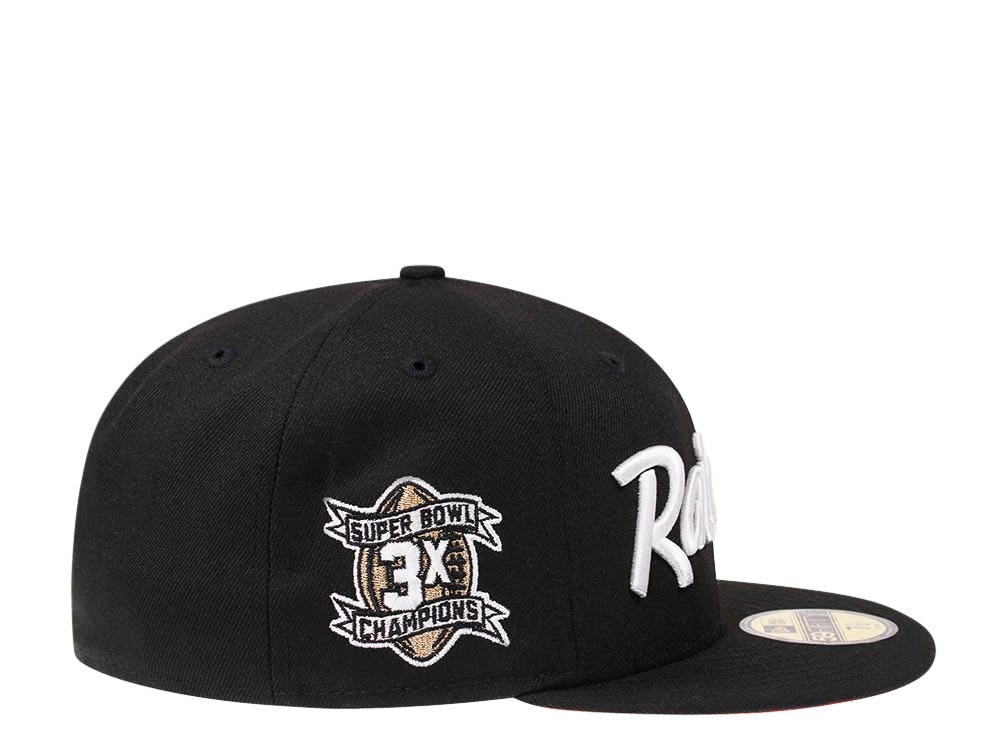 New Era Las Vegas Raiders 3x Super Bowl Champions Black and Red Edition 59Fifty Fitted Cap