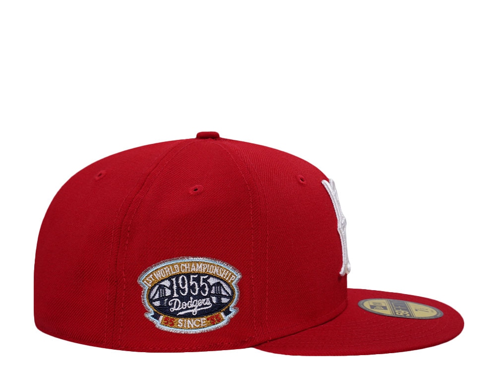 New Era Brooklyn Dodgers World Series 1955 Scarlet Wool Prime Edition 59Fifty Fitted Cap