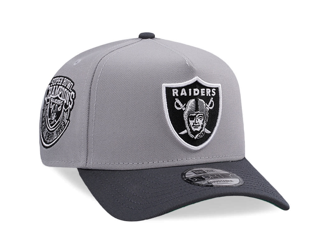 New Era Las Vegas Raiders Super Bowl Champions Gray Two Tone Edition 9Forty A Frame Snapback Cap
