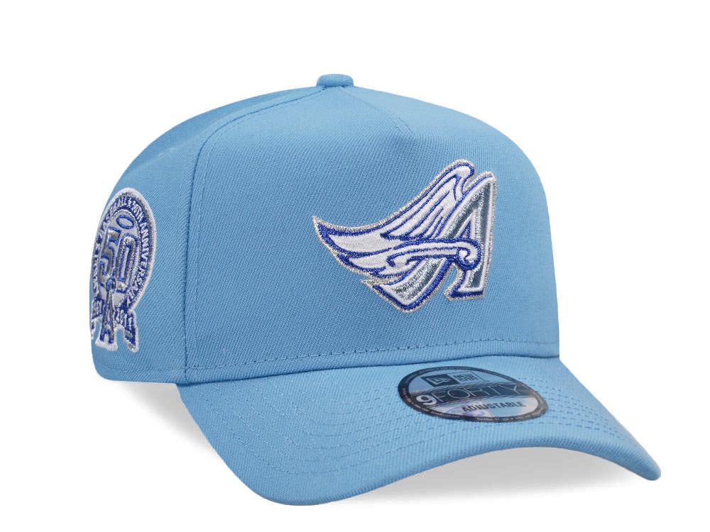 New Era Anaheim Angels 50th Anniversary Sky Blue Edition 9Forty A Frame Snapback Cap