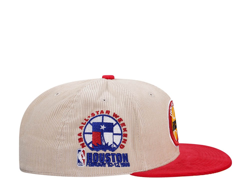 Mitchell & Ness Houston Rockets All Star 1989 Two Tone Hardwood Classic Cord Edition Dynasty Fitted Cap
