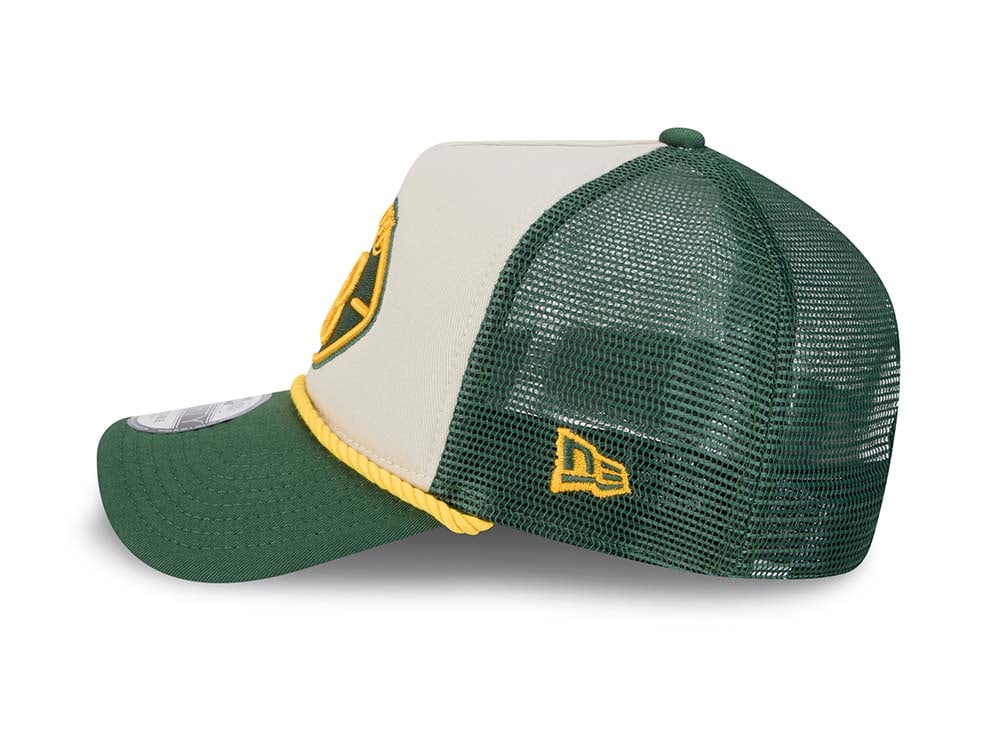 New Era Green Bay Packers Sideline 2024 9Forty A Frame Trucker Snapback Cap