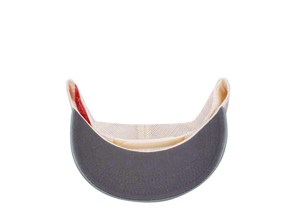 American Needle Vermont Domino Ivory Cool Gray Cedar Trucker Snapback Cap