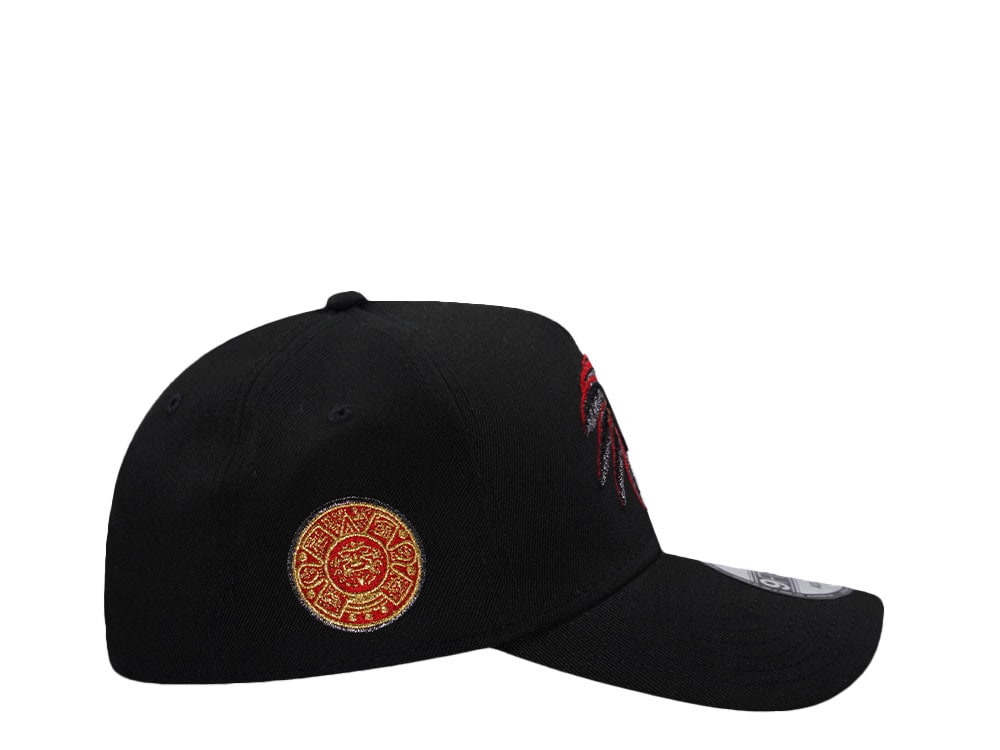 New Era Mexico Aztec Skull Warrior Metallic Black Prime Edition 9Forty A Frame Snapback Cap